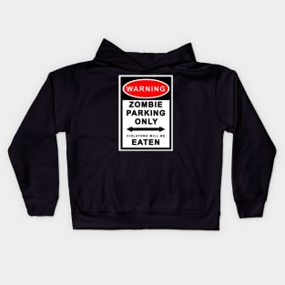 Zombie Parking Sign - Clean. Kids Hoodie